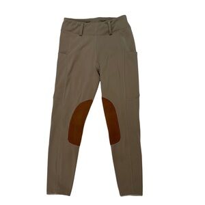 Beroy Kid's Jodhpurs Breeches Beige Brown Knee Patch Size S Horseback Riding